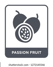 passion fruit icon vector on white background, passion fruit trendy filled icons from Fruits and vegetables collection, passion fruit simple element illustration