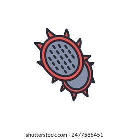 Passionsfrucht-Symbol. Vektorgrafik.Editierbarer Strich.Lineares Stilzeichen zur Verwendung Webdesign,Logo.Symboldarstellung.