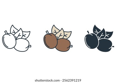 passion fruit icons  symbol vector elements for infographic web