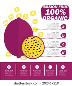 Passion Fruit Infographic , Fruit , vector illustration