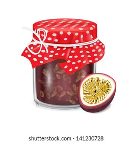 passion fruit jar isolated on white background