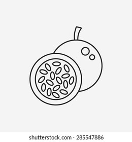 Passion fruit line icon