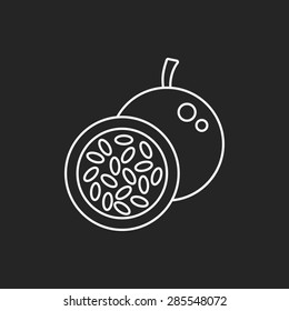 Passion fruit line icon