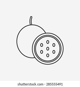 Passion fruit line icon