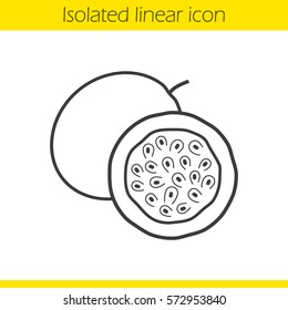 Passion fruit linear icon. Thin line illustration. Contour symbol. Vector isolated outline drawing