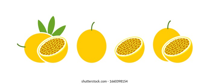 Passion fruit logo. Isolated passion fruit on white background