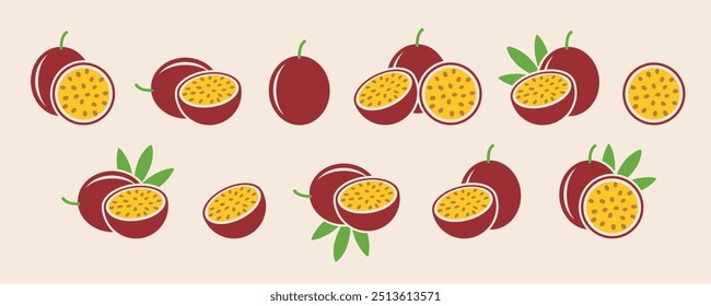 Passion fruit logo. Isolated passion fruit on white background