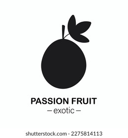 Passion fruit logo silhouette vector illustration