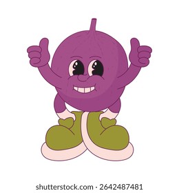 Passion fruit mascot logo character cartoon illustration