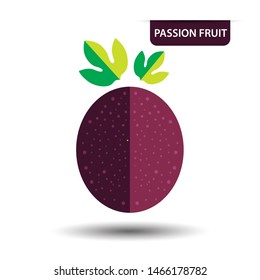 Passion fruit on white background. Flat design style. vector illustration.