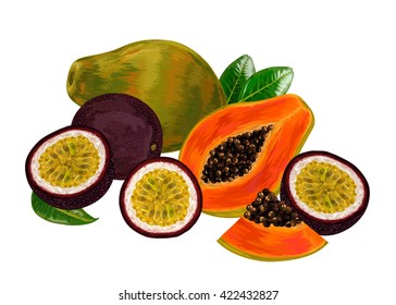passion fruit and papaya