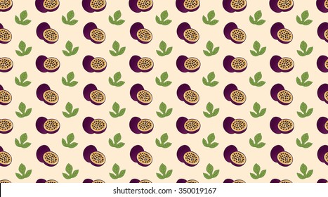 Passion Fruit Seamless Pattern Vector