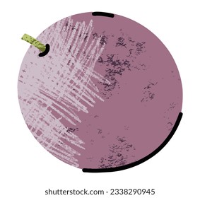 fruta de la pasión, ilustración simple en dibujo plano abstracto, comida saludable