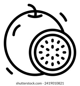 Passion Fruit Simple Line Icon Logo Symbol
