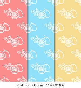 Passion fruit tropical seamless pattern
