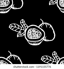 Passion fruit tropical seamless pattern