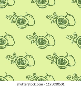 Passion fruit tropical seamless pattern