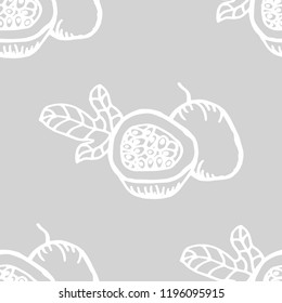 Passion fruit tropical seamless pattern