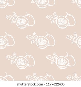 Passion fruit tropical seamless pattern