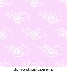 Passion fruit tropical seamless pattern