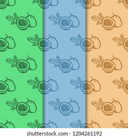 Passion fruit tropical seamless pattern