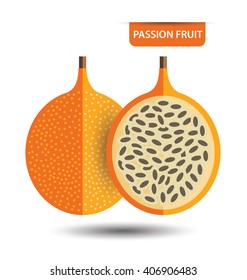 Passion fruit, fruit vector illustration