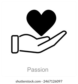 Pasión y concepto de icono del corazón