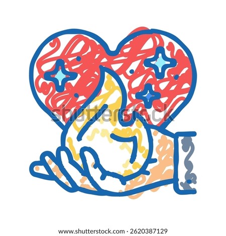 passion heart succes challenge doodle icon sketch vector. passion heart succes challenge sign. isolated symbol illustration
