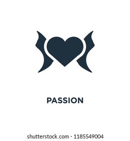 Passion icon. Black filled vector illustration. Passion symbol on white background. Can be used in web and mobile.