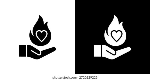 Passion icon black and white filled.