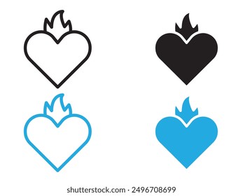 Icono de la pasión signo de contorno de Vector blanco y negro