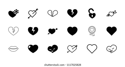 Passion icon. collection of 18 passion filled and outline icons such as heart, heart with arrow. editable passion icons for web and mobile.