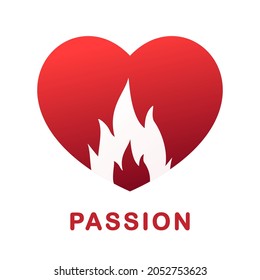 Passion icon. Flame heart. Illustration vector