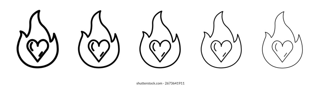 Passion icon flat illustration set logo