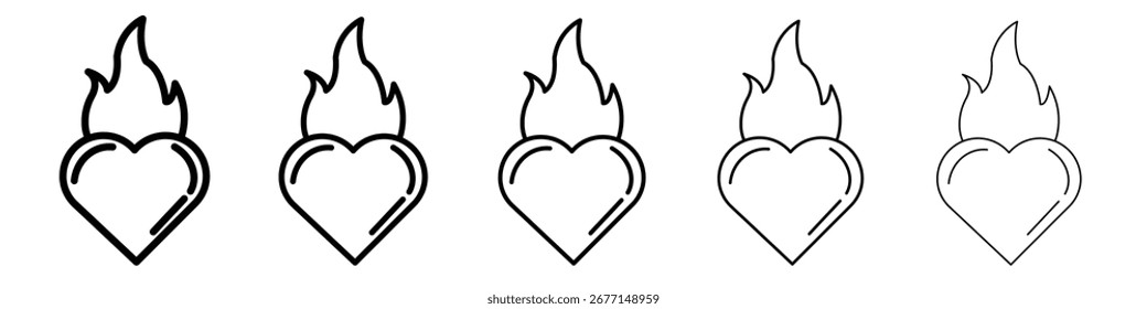 Ícone de paixão ilustração plana definir logotipo