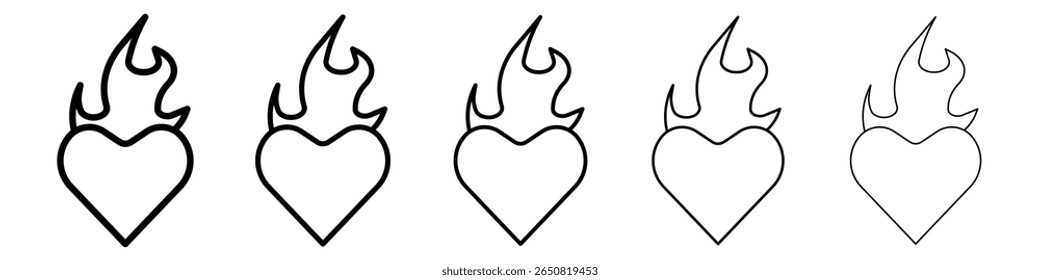 Passion icon isolated vector on white background set
