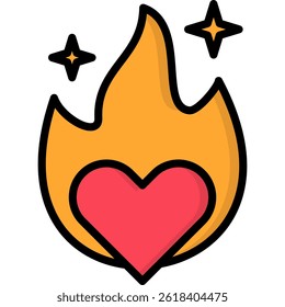 Passion Icon Lineal Color Vector Illustration