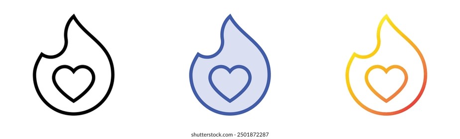 passion icon. Linear, Blue Fill and Gradient Style Design Isolated On White Background