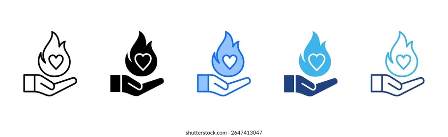Passion icon set multiple style collection