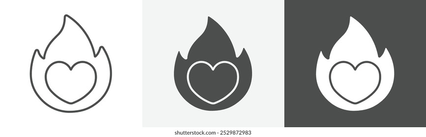 passion icon Symbol in isolated background