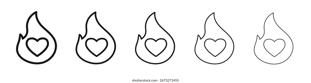 Passion icon vector outline set illustration sign