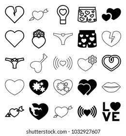 Passion icons. set of 25 editable filled and outline passion icons such as heart, hearts, love word, broken heart