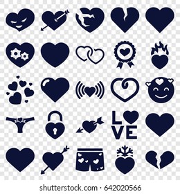 Passion icons set. set of 25 passion filled icons such as heart, heart with arrow, emot in love