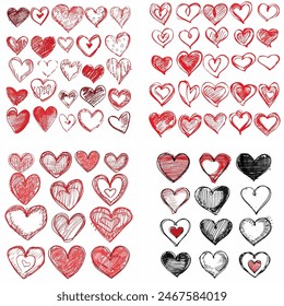 passion invitation lovely romance sketch ornament print watercolor wedding paint romantic greeting graphic grunge heart brush handmade valentines day drawing shape gift happy illustration amour set