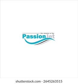 Logotipo da Passion Jet em verde e cinza em um fundo branco