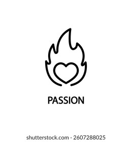 Passion linear icon. Passion concept stroke symbol design. Thin graphic elements vector illustration, outline pattern on a white background