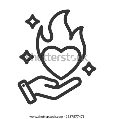 Passion Outline Icon Vector Illustration