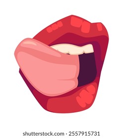Passion red lips vector illustration