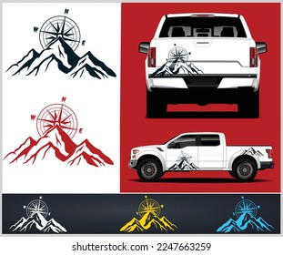 Passion Stickers Automobiles Boussole Montagne du Kit