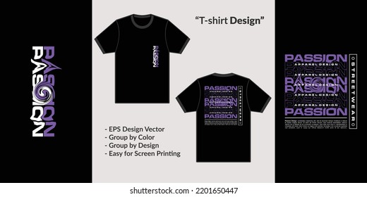 Passion streetwear theme design typography for premium tshirt vector clothing merchandise